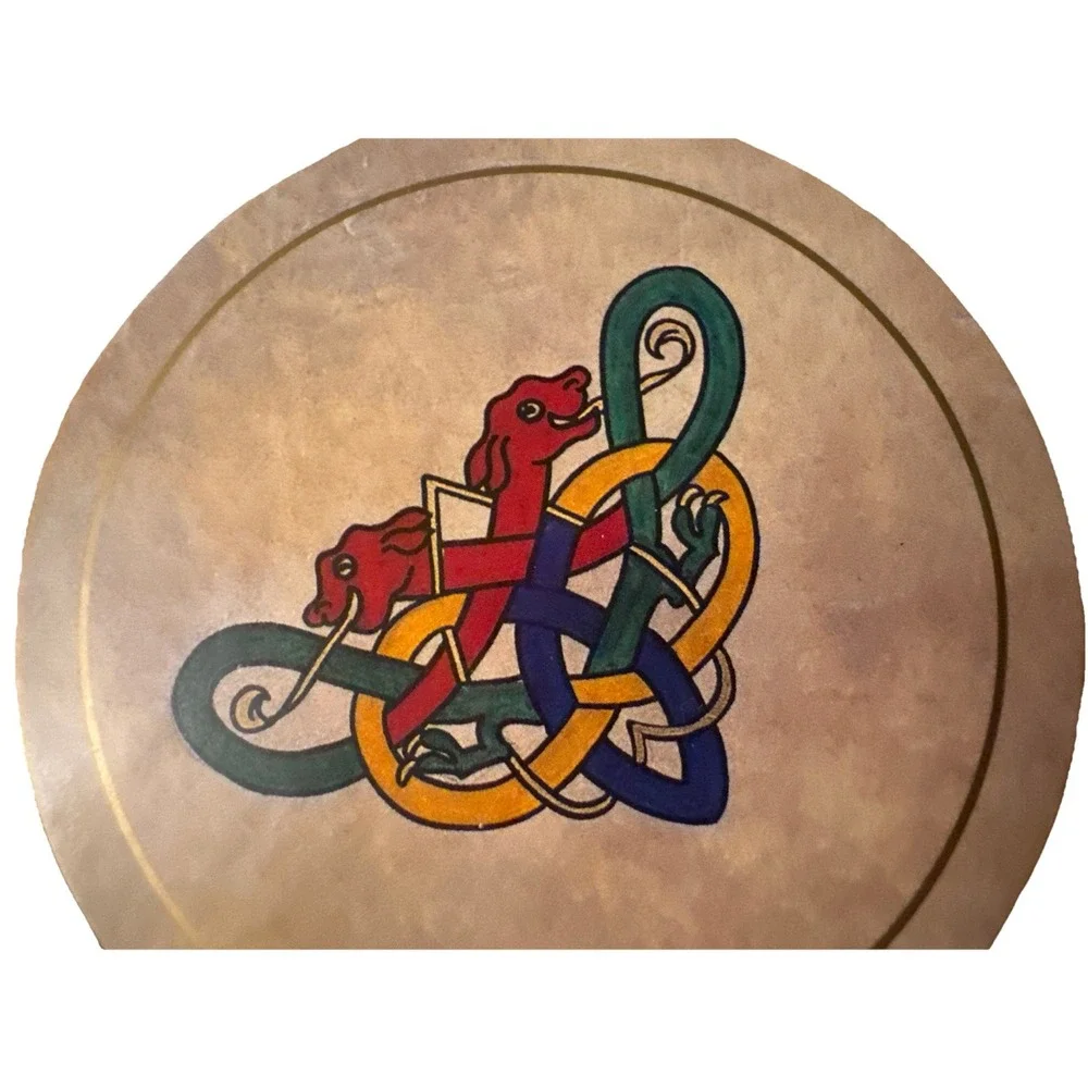 Connemara Bodhrands Six Coasters Celtic Ireland Cork Red Gold Box Picture Press